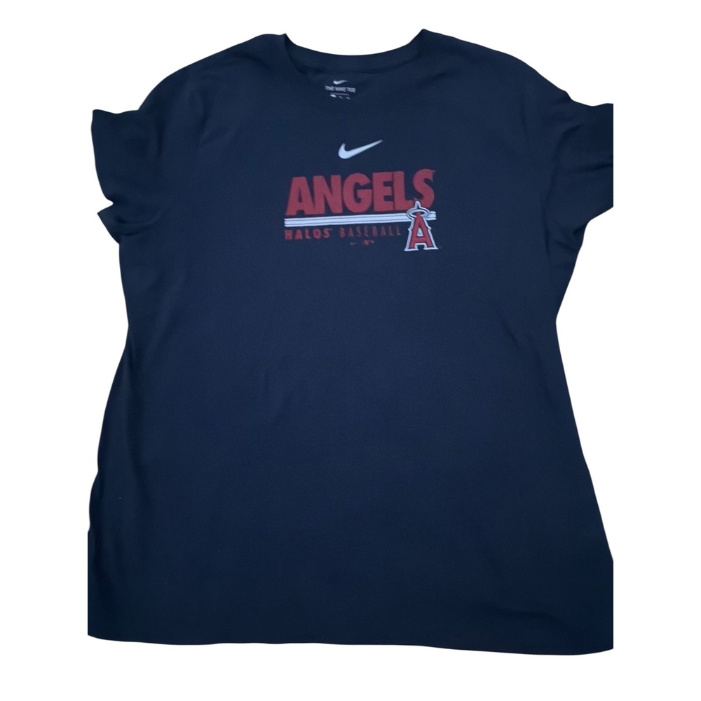 Sporty Mens Nike Los Angeles Angels Baseball T-Shirt XL Navy Blue